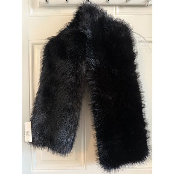 Banana Republic Black Fake Fur Scarf Wrap - Picture 1 of 3
